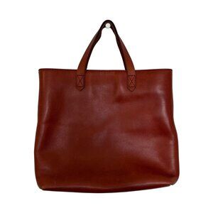 Madewell Leather Transport Tote Crossbody Zip Top Small Cognac English Saddle
